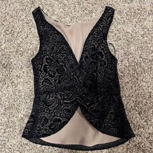 Liz Claiborne Black Floral Sleeveless Blouse